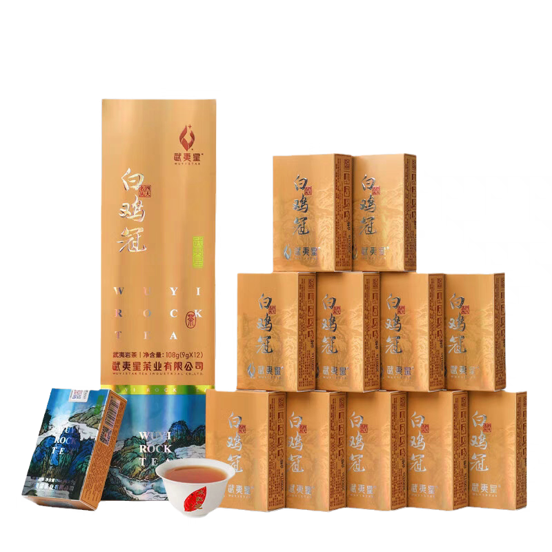 武夷星特级四大名枞白鸡冠乌龙茶茗枞武夷岩茶烟条竖条装108克