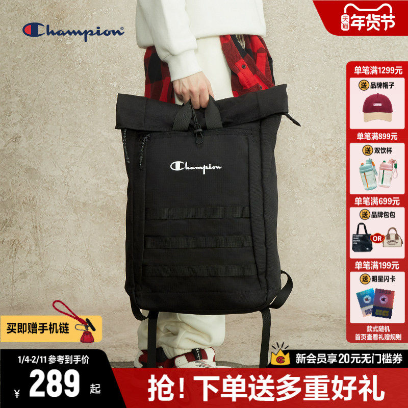 Champion冠军双肩包2025秋冬新款帆布包书包旅游休闲运动背包女