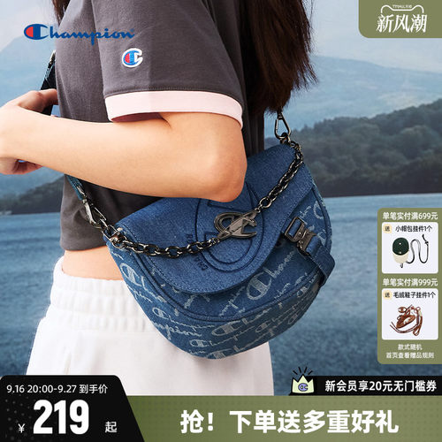 【丹宁老花系列】Champion冠军包包老花单肩包斜挎包手提包女包