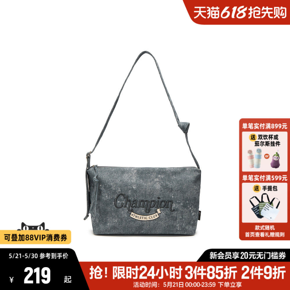 Champion冠军大容量斜挎包夏季新款女包单肩包帆布包休闲通勤包