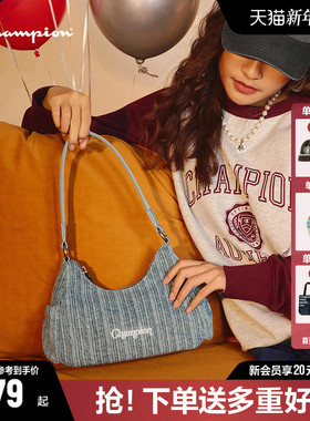 Champion冠军斜挎包女2026春新款单肩包帆布包腋下包女包包大容量