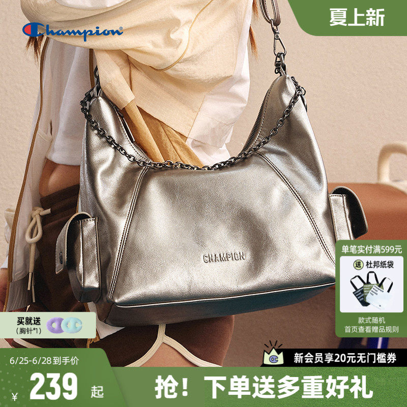 Champion冠军斜挎包女2026年新款单肩包帆布包托特包女包包大容量