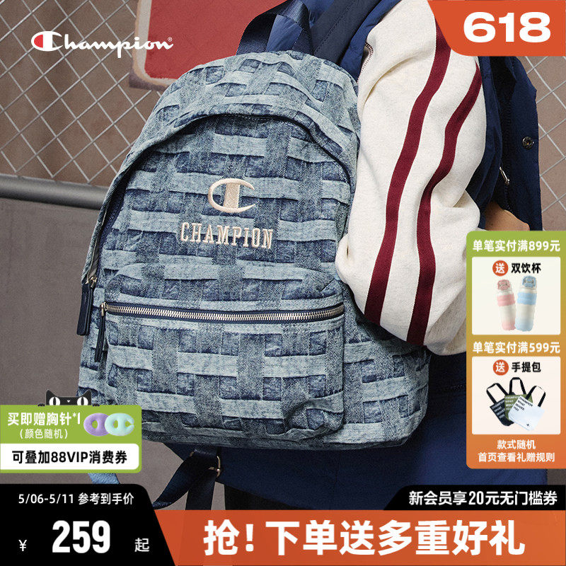 Champion冠军双肩包女2026春新款书包通勤包大容量电脑包男背包