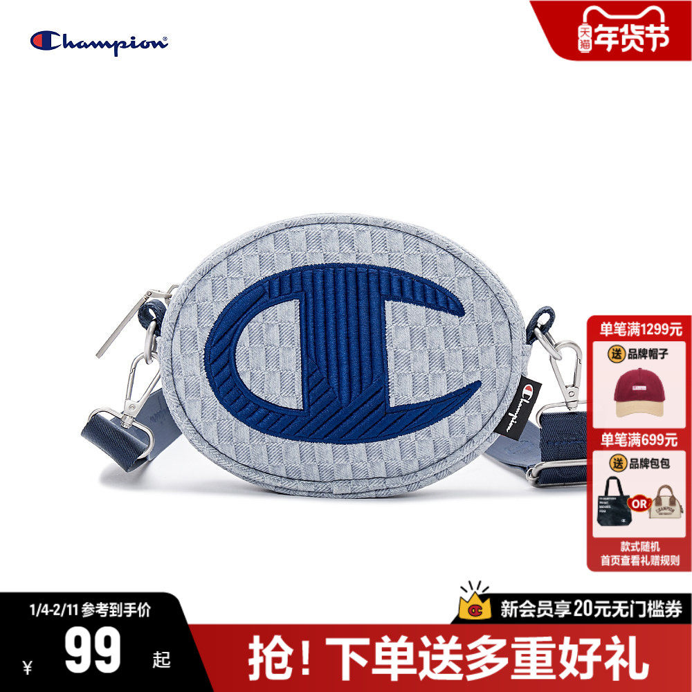 Champion冠军圆饼包2025冬季新款休闲包包女帆布包单肩包情侣男