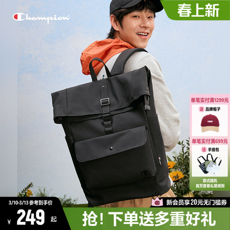 Champion冠军双肩包女2026春季新款书包健身运动帆布包户外背包男