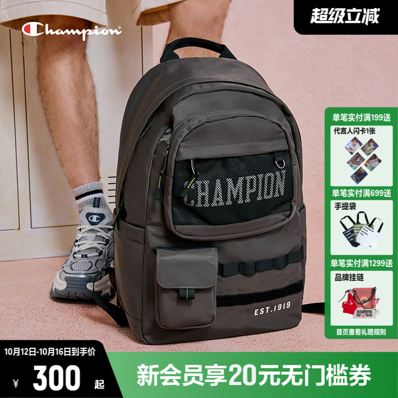 Champion冠军双肩包女2025秋季新款帆布包书包运动旅游户外背包男