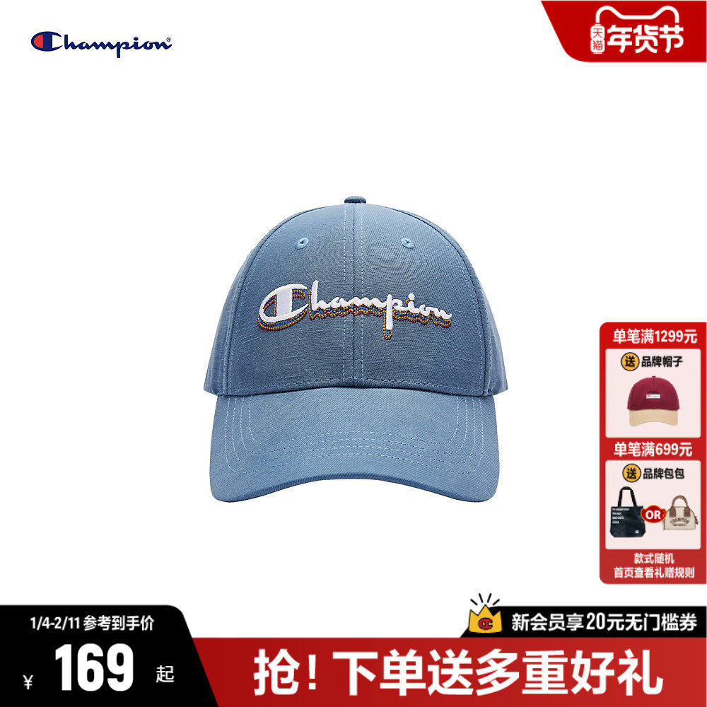 Champion冠军棒球帽女冬季休闲卡其色帽子遮阳防晒鸭舌帽子男