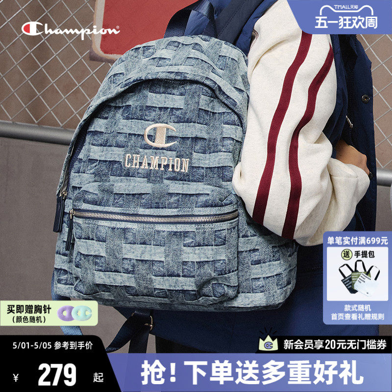 Champion冠军双肩包女2026春新款书包通勤包大容量电脑包男背包