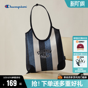 丁禹兮同款 Champion冠军腋下包大容量牛仔包单肩包手提托特包女包
