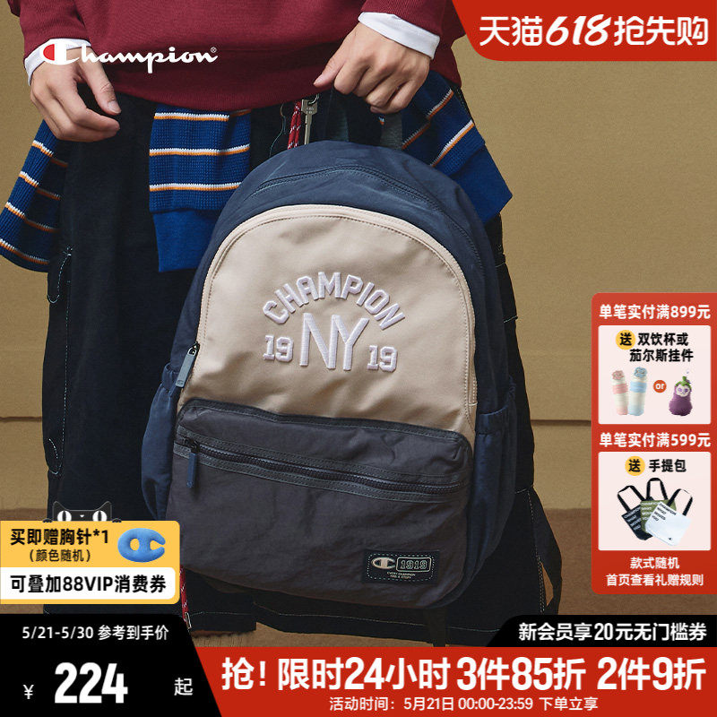 Champion冠军双肩包女2026年新款帆布包情侣背包时尚书包