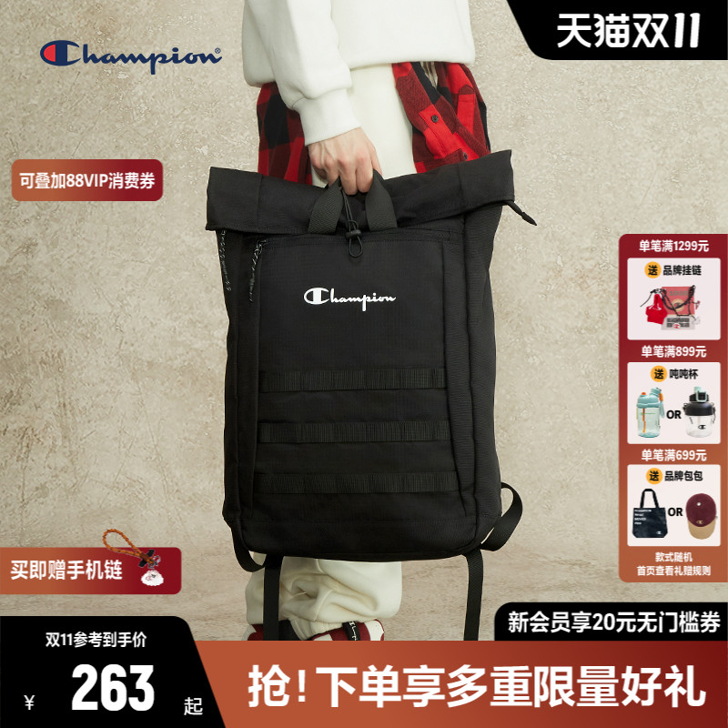 Champion冠军双肩包2025秋冬新款帆布包书包旅游休闲运动背包女