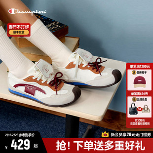 Champion冠军蝶翼跑歪头德训鞋女红色鞋子新款复古休闲鞋薄底板鞋