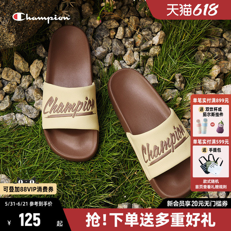 Champion冠军厚底拖鞋外穿一字拖凉拖女潮流沙滩拖鞋男官方正品