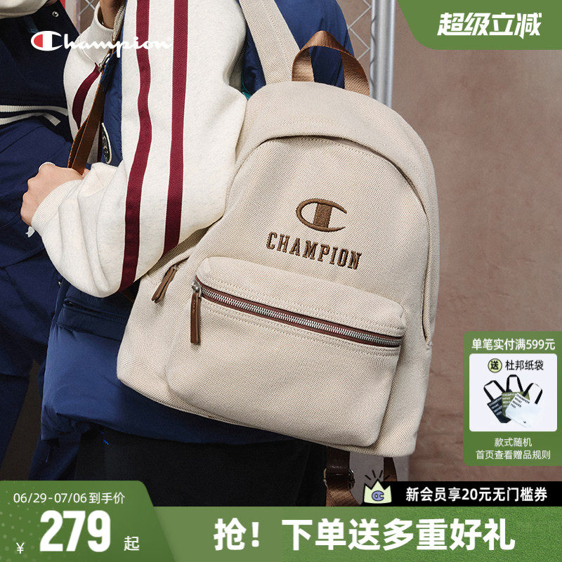 Champion冠军双肩包女2026春新款书包休闲复古大容量电脑