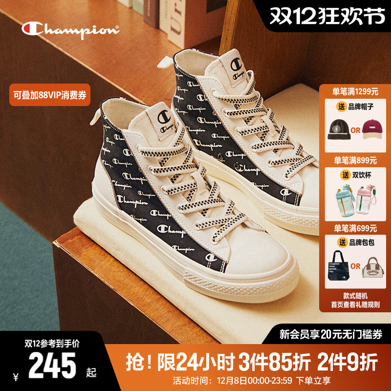 Champion冠军帆布鞋女高帮