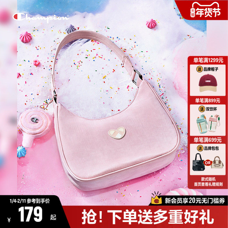 Champion冠军单肩包女2025秋冬新款女生腋下包可爱粉色礼物手提包,箱包皮具/热销女包/男包,通用款女包,淘宝优惠券,粉丝福利购,淘宝优惠卷