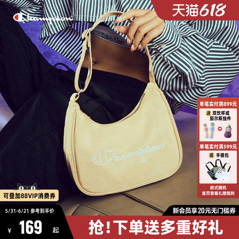 Champion冠军单肩包牛角包女士包包夏季新款小肩包斜挎包男帆布包