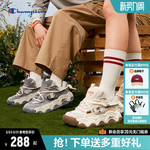情侣休闲运动鞋 Champion冠军绑带面包鞋 新款 2026年春季 女厚底板鞋