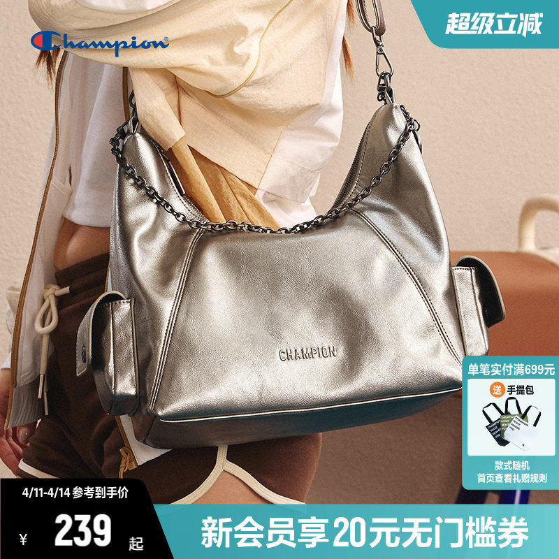Champion冠军斜挎包女2026年新款单肩包帆布包托特包女包包大容量