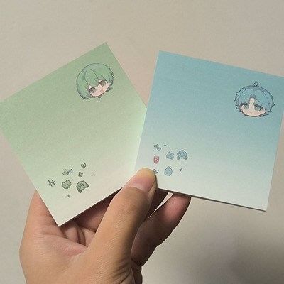 小绿和小蓝周边 人物便签本（无背胶）+绿猫蓝兔明信片 绘/寻梦
