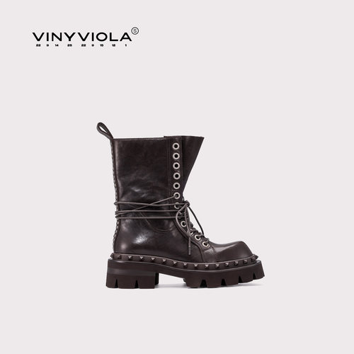 【田栩宁邓为范丞丞同款】VINYVIIOLA维尼维拉设计师增高马丁靴