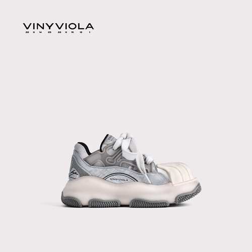 VINYVIOLA维尼维拉贝壳头泥巴增高厚底时尚板鞋休闲运动鞋
