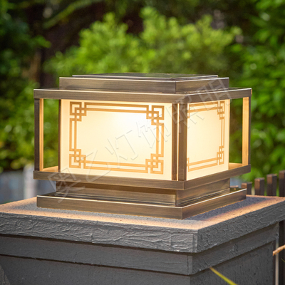 全铜太阳能户外防水柱头灯