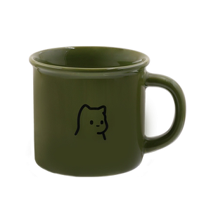 素生家居 原创丝滑猫情侣陶瓷咖啡杯马克杯带盖可爱水杯礼物350ml