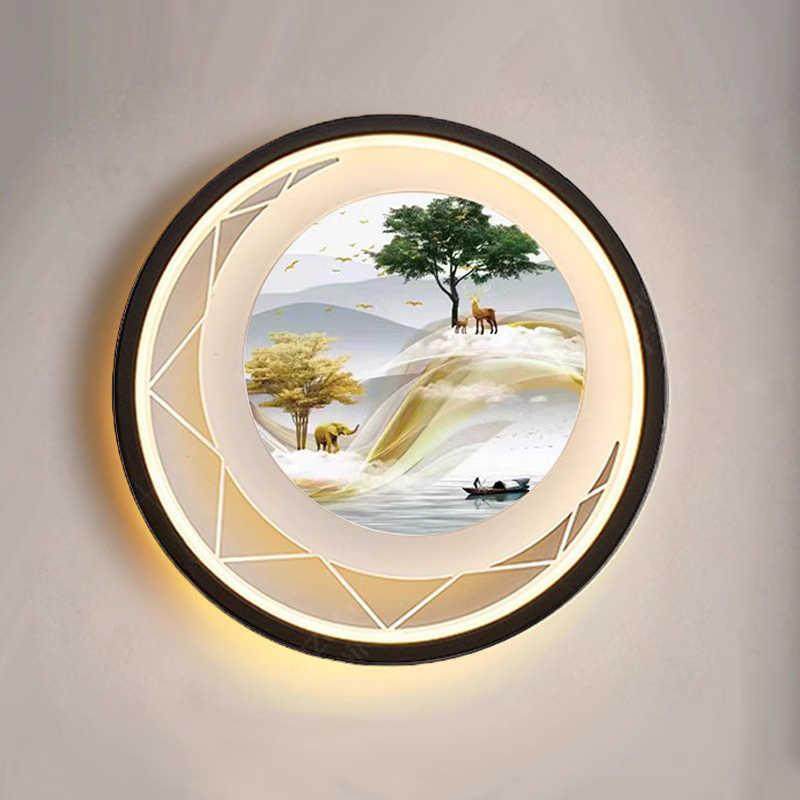 轻奢壁灯卧室2023新款客厅背景墙灯中式壁画灯高端创意装饰床头灯