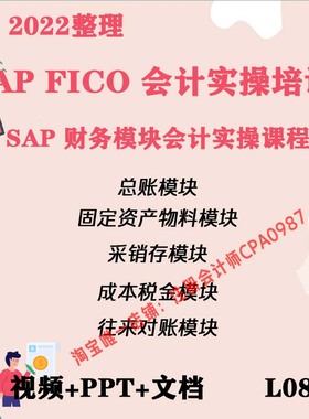SAP系统财务会计培训实操视频教程FICO 完整模块操作手册L08