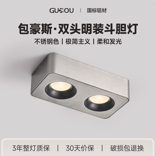 包豪斯双头斗胆灯明装超薄防眩