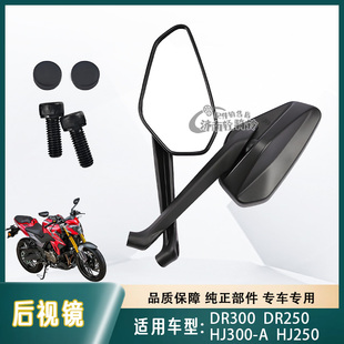 适用豪爵HJ300-A机甲猛兽国四DR300 DR250后视镜高清反光镜原厂