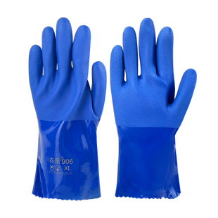 春蕾906耐油手套全浸塑杀鱼橡胶止滑加厚手套耐磨防油耐酸碱手套