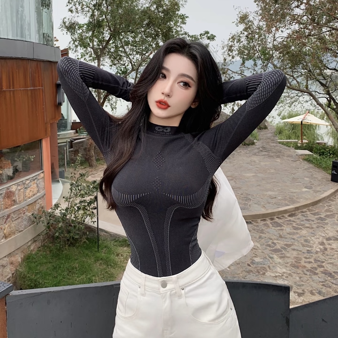 golovejoy速干衣长袖女冬季保暖吸排汗登山滑雪运动紧身内搭套装