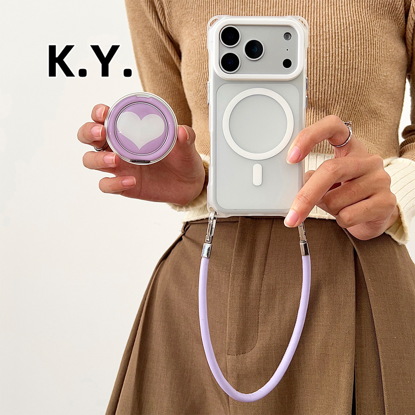 新款17PROMAX磁吸手机壳带挂绳适用于苹果16PRO华为ma