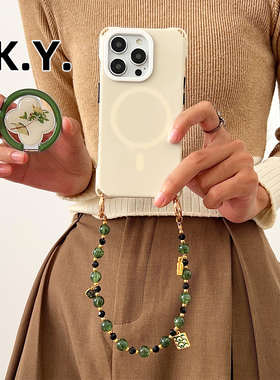 小众海棠磁吸支架苹果16PM磁吸手机壳带挂绳适用于华为mate40PRO斜挎可背iPhone17PRO防摔保护套小米14ULTRA