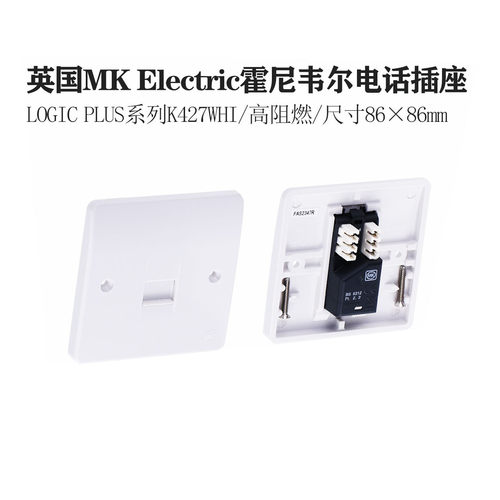 英国 MK Electric霍尼韦尔  K427WHI 暗装86型 嵌入式 电话插座