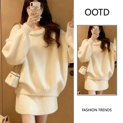 温柔风软糯针织套装女2025秋冬季慵懒高级感小个子毛衣半裙两件套