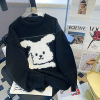 毛衣女秋冬针织衫2022新品设计感卡通兔兔宽松长袖圆领上衣