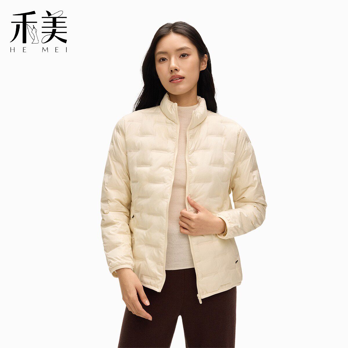 2026秋冬女装轻薄羊毛气绒蓄热棉服防风立领外套外搭防寒保暖上衣