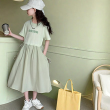 女童夏装2024新款洋气时髦大童公主连衣裙儿童小女孩夏季纯棉裙子
