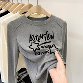 女童长袖 体恤潮ins 儿童洋气女孩上衣中大童春秋装 T恤2025秋季 新款