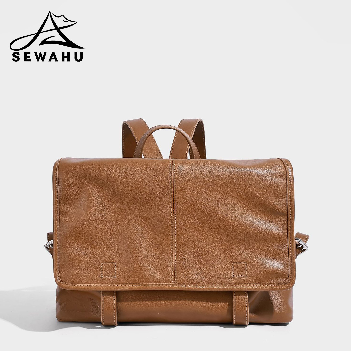 休闲双肩包女2025新款大容量上班通勤百搭背包高级感小众皮质书包