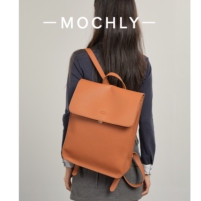 皮质双肩包女2025新款大容量通勤电脑背包高级感小众休闲学生书包