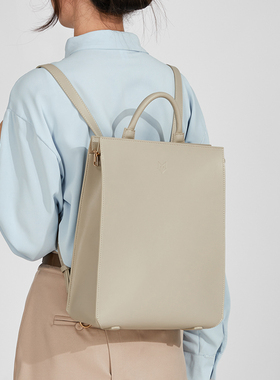 小众简约感皮质双肩包女士上班通勤电脑背包大容量2025新款书包女