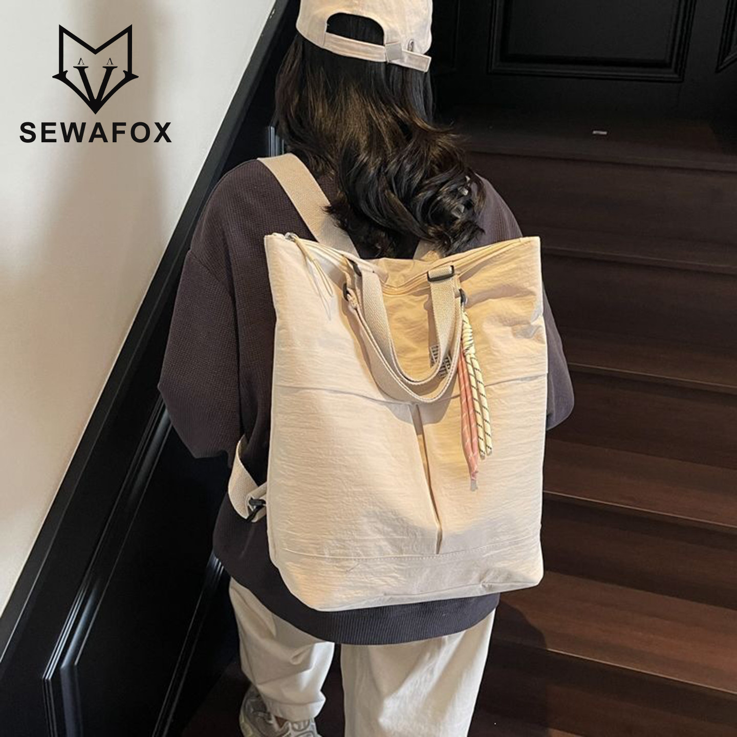 SEWAFOX帆布双肩包大容量女包