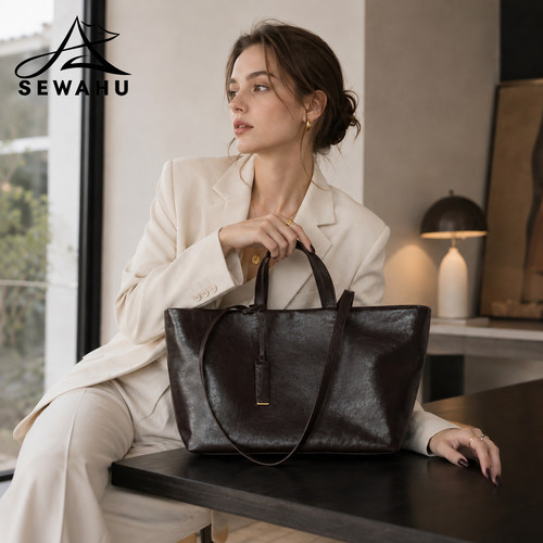 SEWAHU秋冬新款托特包复古软皮款