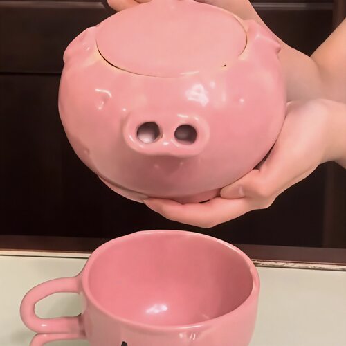 有趣水杯猪头茶具搞笑猪