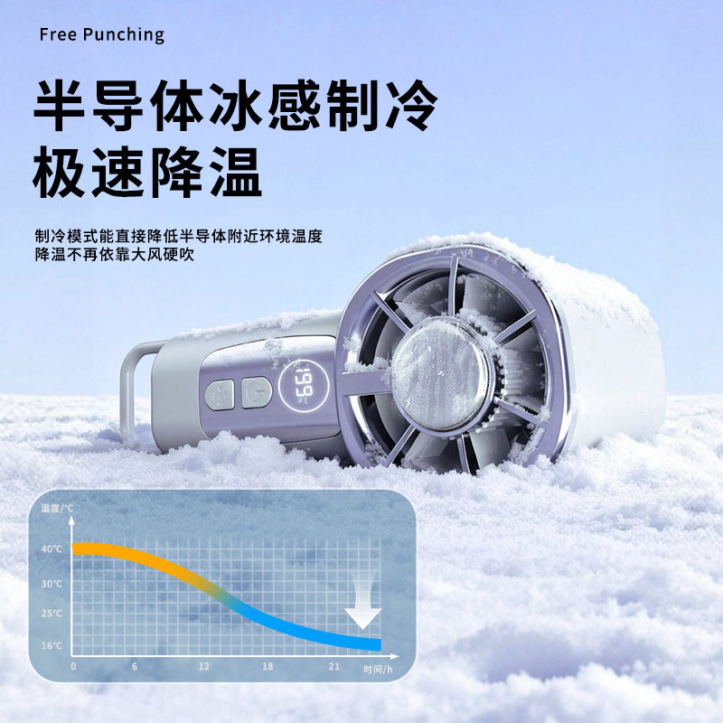 2026新款掌心高速冰敷数显199档多场景夹子迷你USB充电小风扇