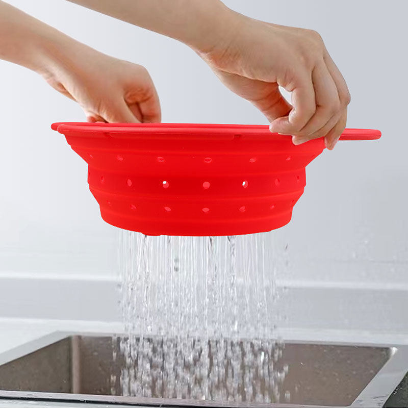 硅胶可折叠沥水篮家用厨